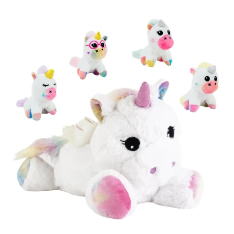 Peluche de unicornio con alas y 4 hijos Peluche de unicornio con alas y 4 hijos