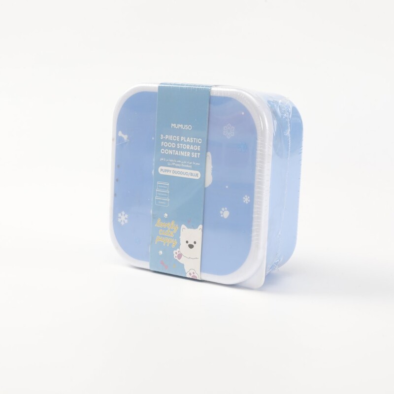 SET DE CONTENEDORES PLÁSTICOS PARA ALIMENTOS (3 PIEZAS – PERRITO DUODUO / AZUL) SET DE CONTENEDORES PLÁSTICOS PARA ALIMENTOS (3 PIEZAS – PERRITO DUODUO / AZUL)
