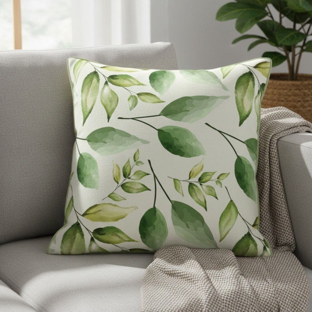 Almohadón 40x40 cm - Pilar Hojas Verdes