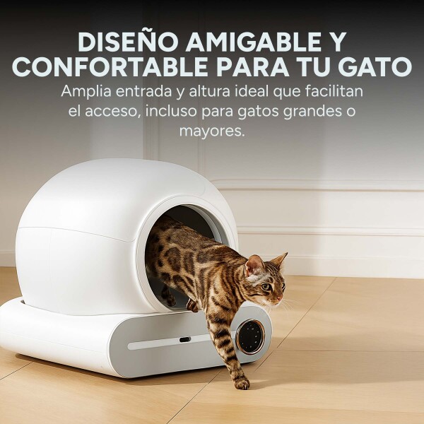 Arenero Sanitario Inteligente Gato Autolimpiante Wifi Remoto Color Blanco Gris