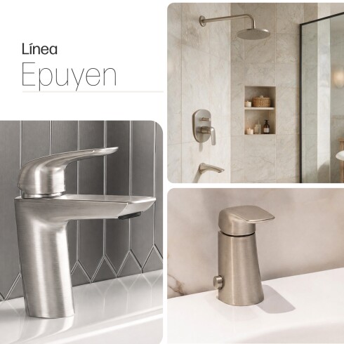JUEGO COMPLETO DE GRIFERIA FV EPUYEN BRUSHED NICKEL GRIS-BRUSHED NICKEL