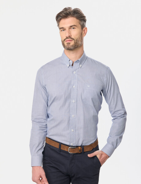 CAMISA SPORT A RAYAS Azul