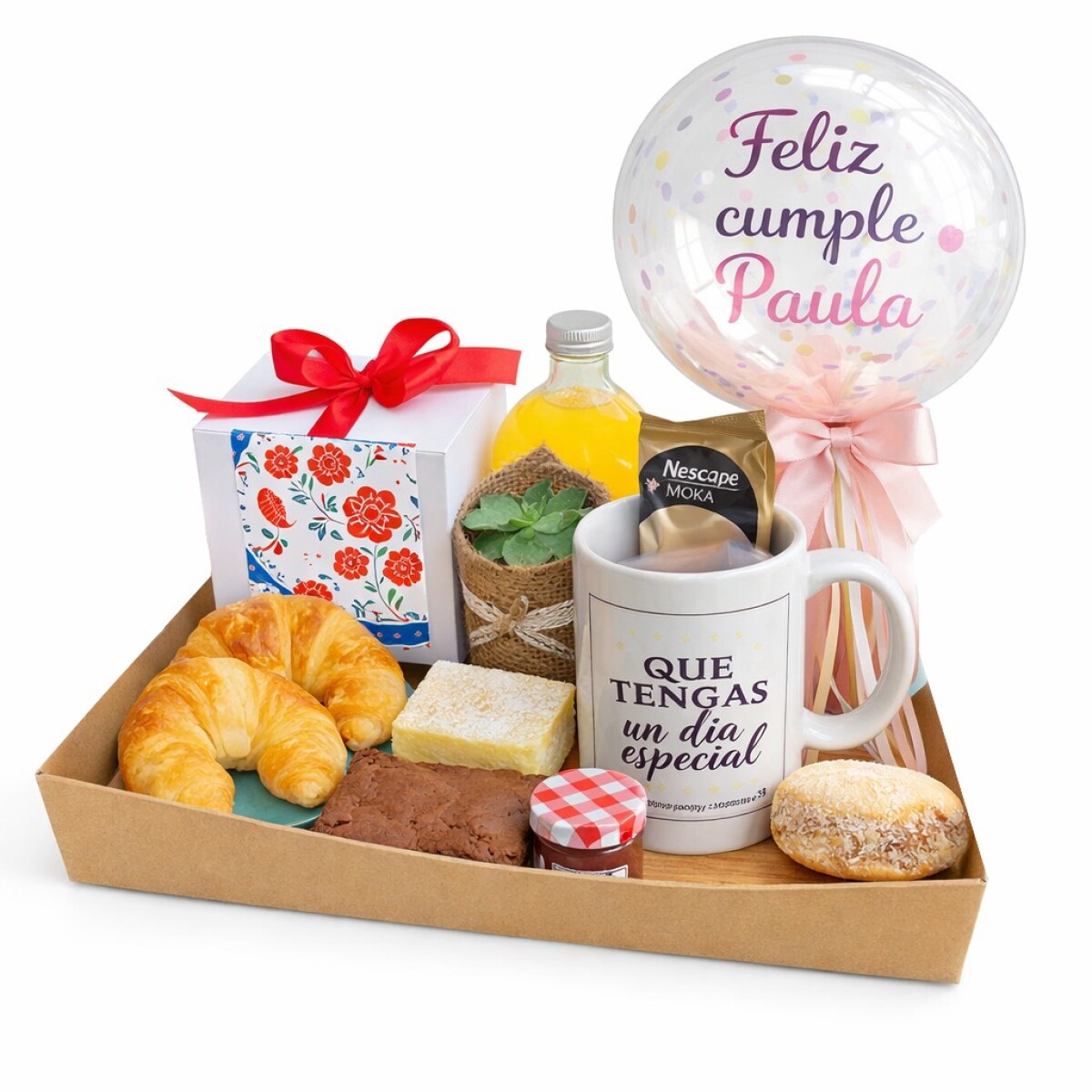 Desayuno Sorpresa Cumpleaños con Globo Burbuja y Taza 