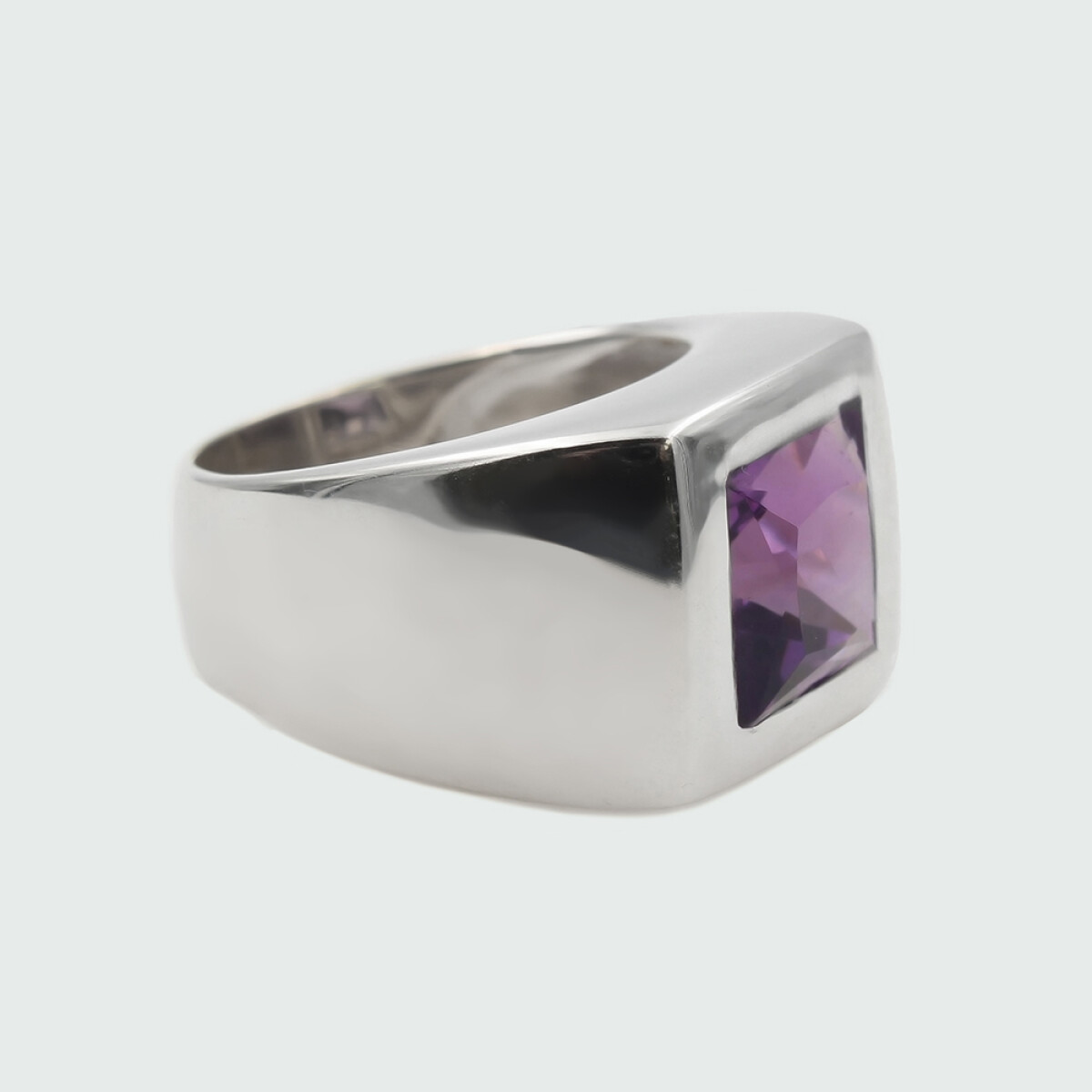 Anillo Heather de plata 925 con amatista carré 