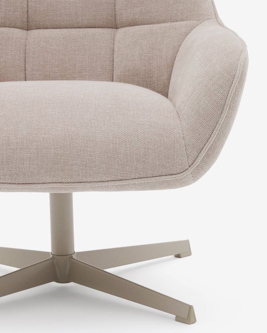 Butaca giratoria Jaspe beige y metal con beige y metal con con acabado gris FSC 100%