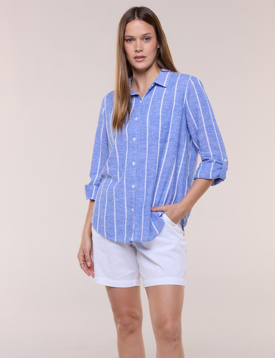 Camisa Lino - Azul 