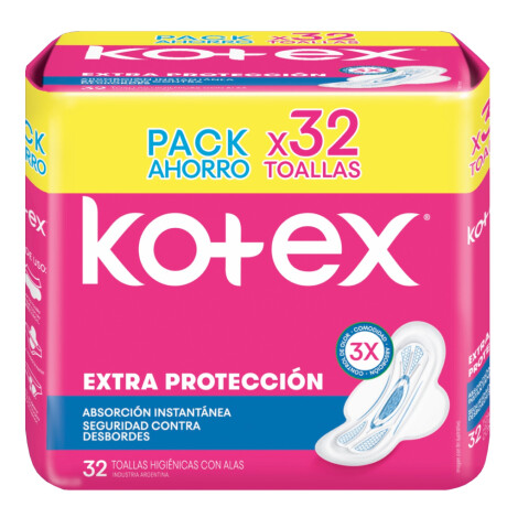 Toallitas Femeninas Kotex Normal Con Alas x 32 Toallitas Femeninas Kotex Normal Con Alas x 32