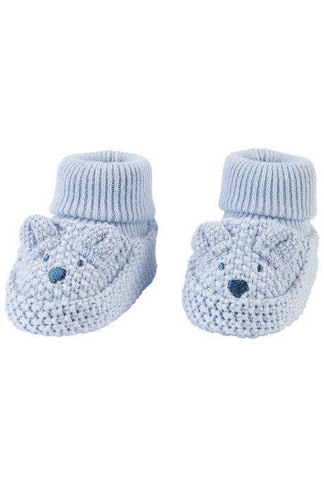 Escarpines de algodón a crochet, diseño oso Escarpines de algodón a crochet, diseño oso