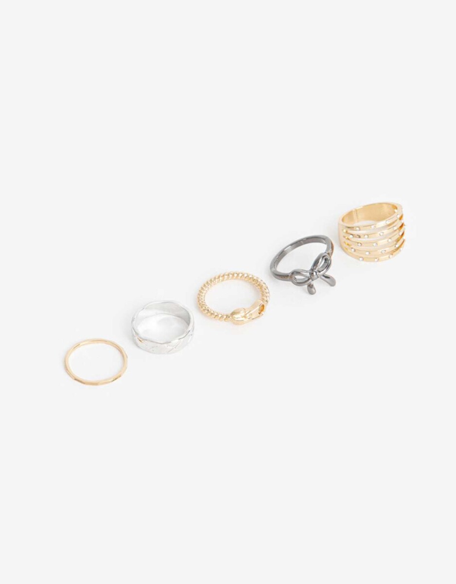 Sets Anillos Metal - Combinacion multicolor 