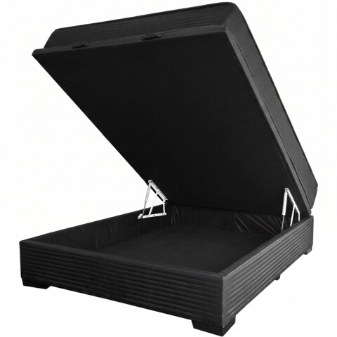 Sommier Baúl 2 Plazas Negro con Colchón Super Mega 138 x 188 Firmeza Media Sommier Baúl 2 Plazas Negro con Colchón Super Mega 138 x 188 Firmeza Media