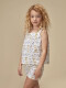 Pijama Corto De Popelin Estampado Blanco