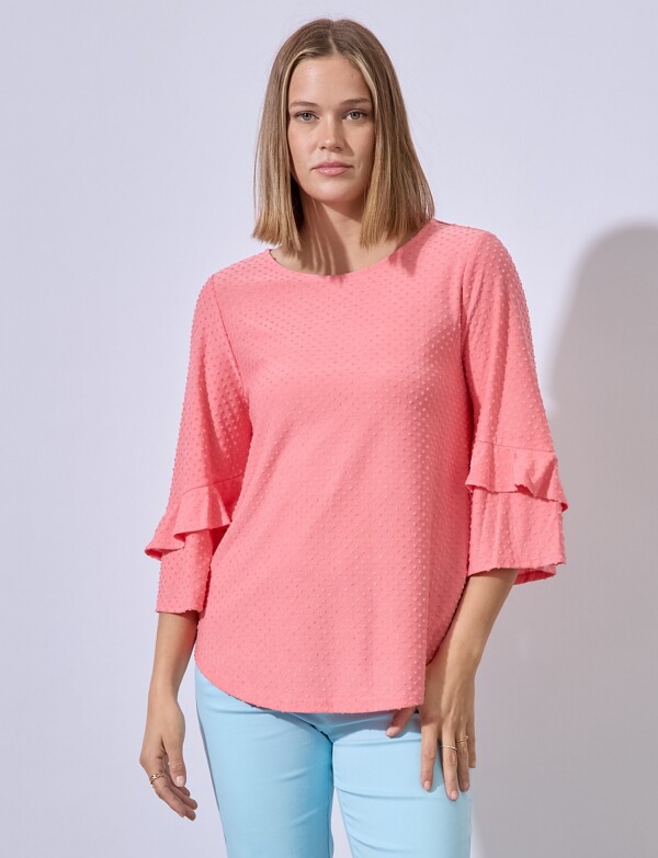 Blusa Manga Volados CORAL