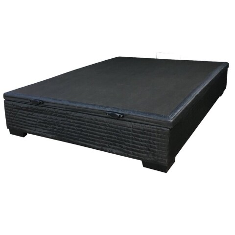 Base para Sommier Colchon Baul 2 Plazas - 138 x 188 x 35 cm - Estructura Madera Maciza - Negro Base para Sommier Colchon Baul 2 Plazas - 138 x 188 x 35 cm - Estructura Madera Maciza - Negro
