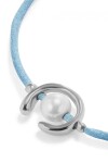 PULSERA DE HILO AZUL CON PERLA SHELL FORNITURA BAÑADA EN PLATA DE LEY. Pulsera
