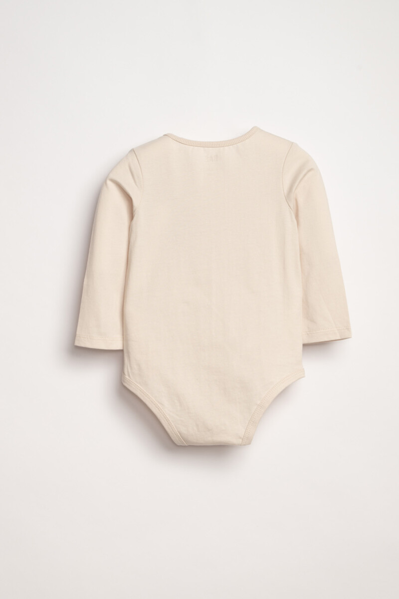 Body manga larga estampado Surf Crema