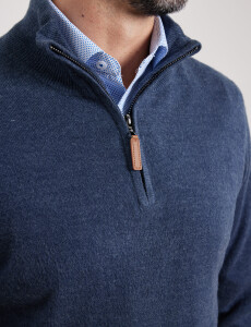 470415 SWEATER MEDIO CIERRE HARRINGTON URBAN Azul Melange