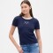FRCH SS MOD RIB ABBRV TEE NAVY UNIFORM