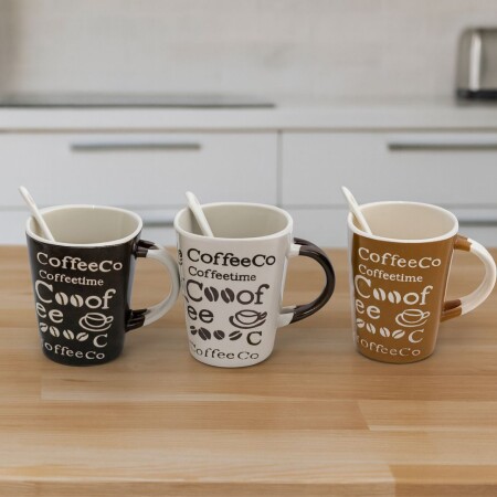 TAZA DE CERAMICA CON CUCHARA TAZA DE CERAMICA CON CUCHARA