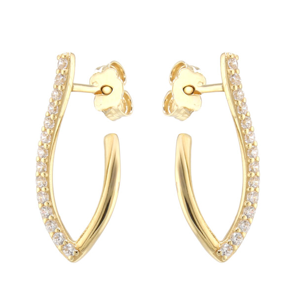 Caravanas Verona de oro amarono 18k con circonias Caravanas Verona de oro amarono 18k con circonias