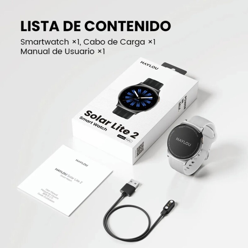 Reloj Smart watch Inteligente Haylou Solar Lite 2 Plateado
