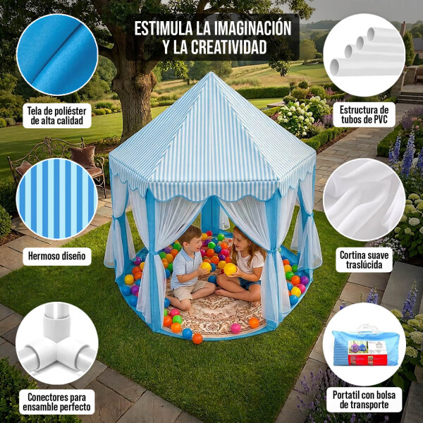 Carpa Casita Infantil Tipi Casa Para Niños Plegable Castillo Con Cortinas Imback Color Celeste Carpa Casita Infantil Tipi Casa Para Niños Plegable Castillo Con Cortinas Imback Color Celeste