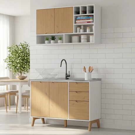 Aereo + Bajo mesada Linea Veneza Blanco/Miel