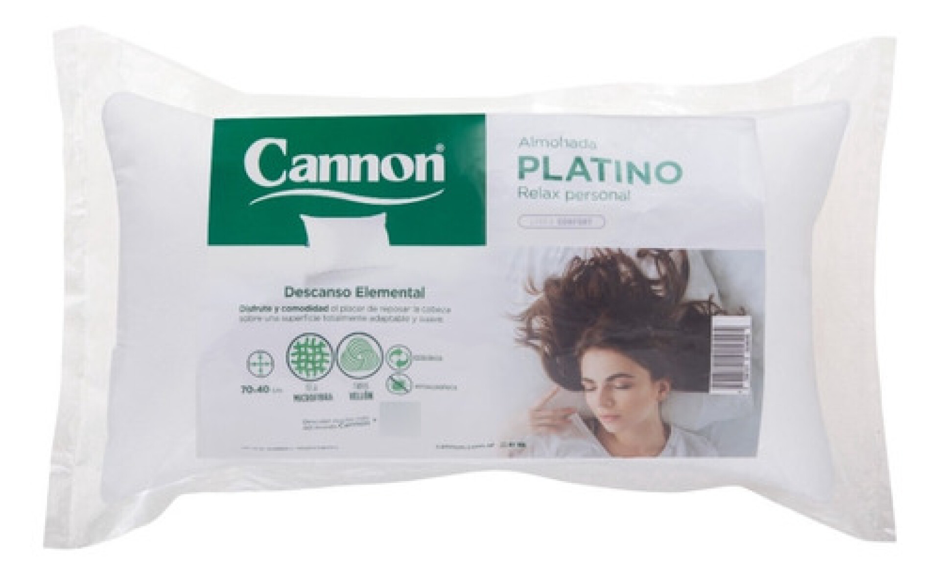 ALMOHADA CANNON PLATINO 70X40 