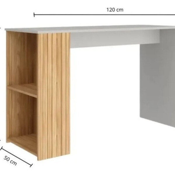 Escritorio ComboHome Nórdico Estantes Laterales 120 Cm Deco Blanco 1