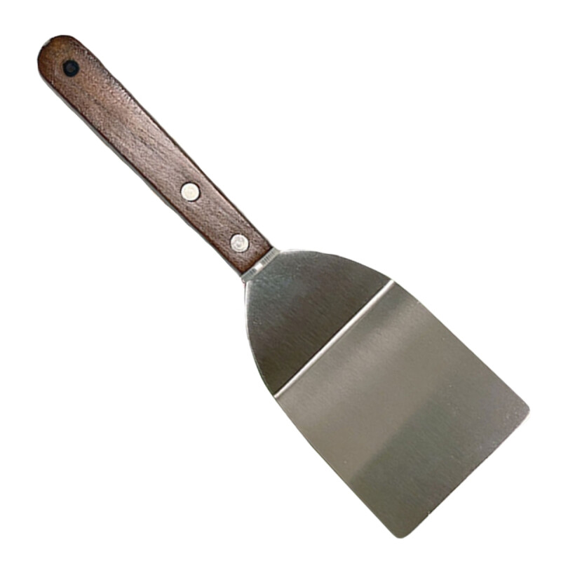 Espátula acero inoxidable mango madera MARRON OSCURO