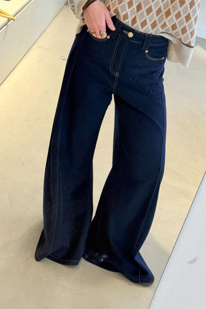 Pantalón Wide XL Corderoy Azul