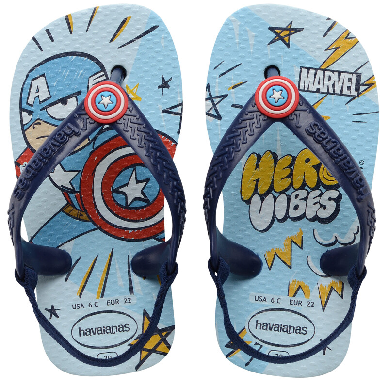 Sandalia de Niños Havaianas New Baby Heroes Azul - Celeste