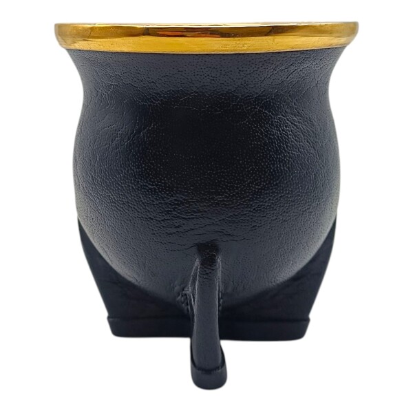 MATE CAMIONERO ALPACA BAÑADA EN ORO 12 negrouniforme