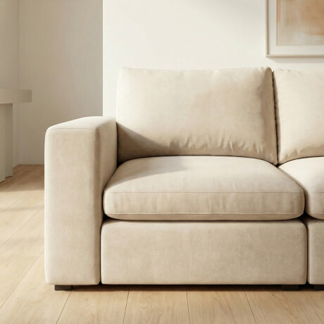 Sofá Modular Conecta (4 módulos) - Tela Microfibra TC 1010 (Beige)