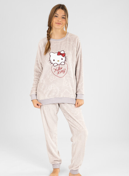 Pijama hello kitty coral embossed Gris