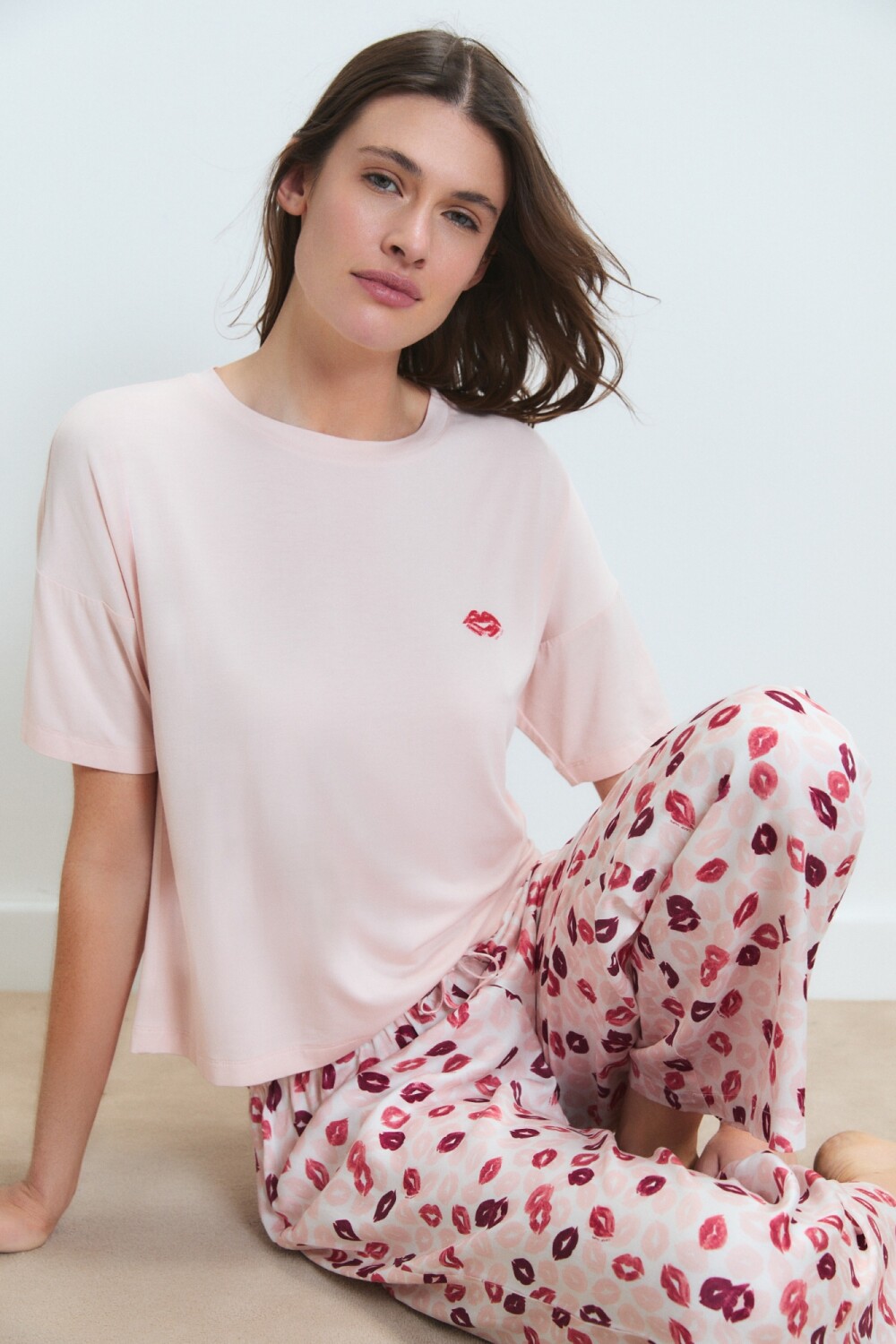 PIJAMA LARGO KISS Rosa