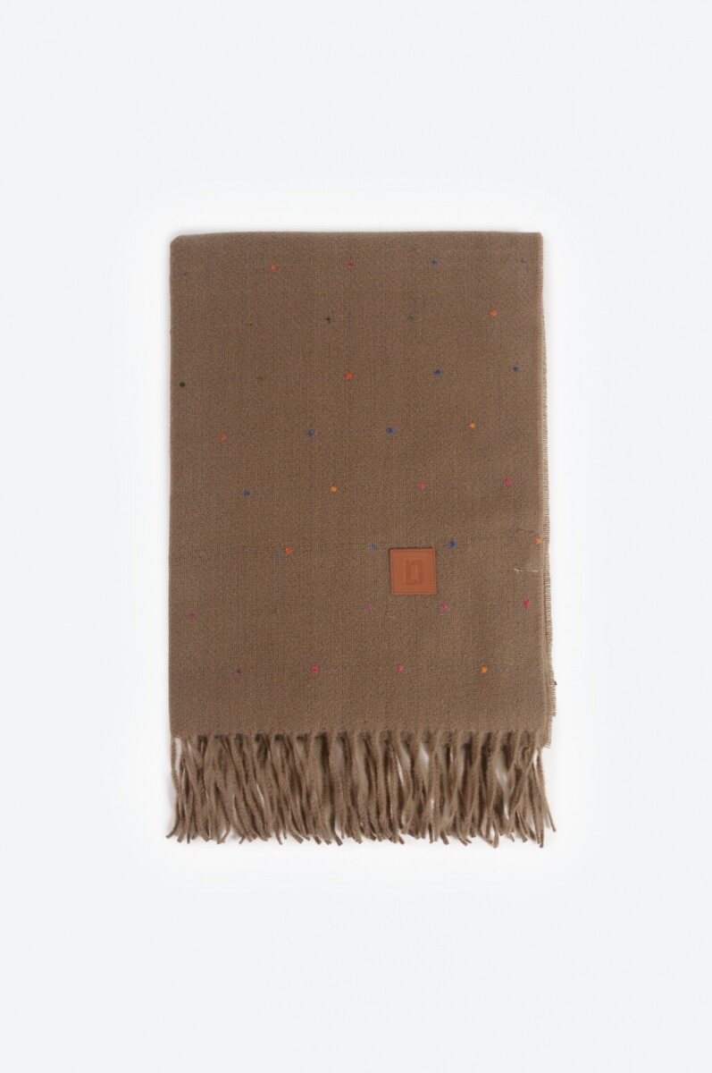 Pashmina con puntos de color - topo 