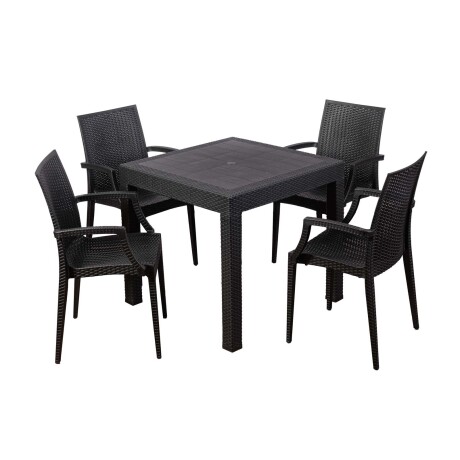 JUEGO COMEDOR NEGRO POLIPROPILENO KOLEOS