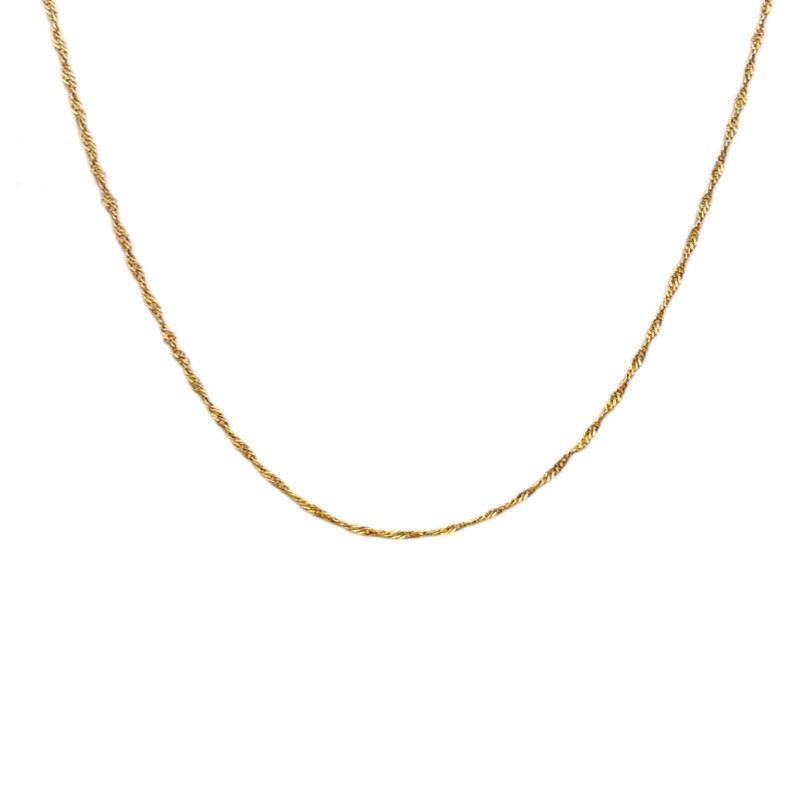 Cadena oro Singapur -Oro bajo -Sin Piedra-CD8043 Sinpiedra