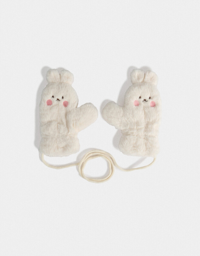 Guantes Infantiles Animalito Guantes Infantiles Conejito - Blanco Crudo