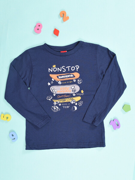 REMERA NONSTOP AZUL OSCURO
