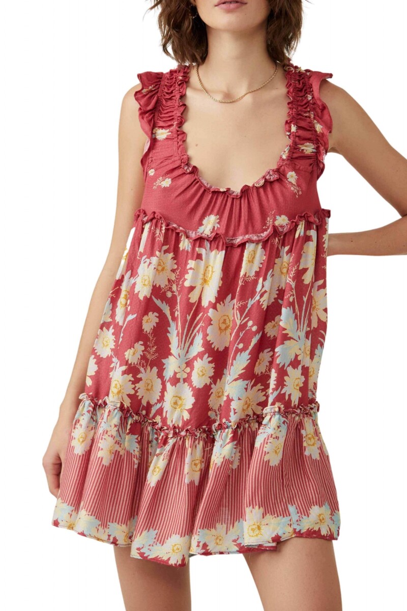 BALI WILD DAISY SLIP Rojo