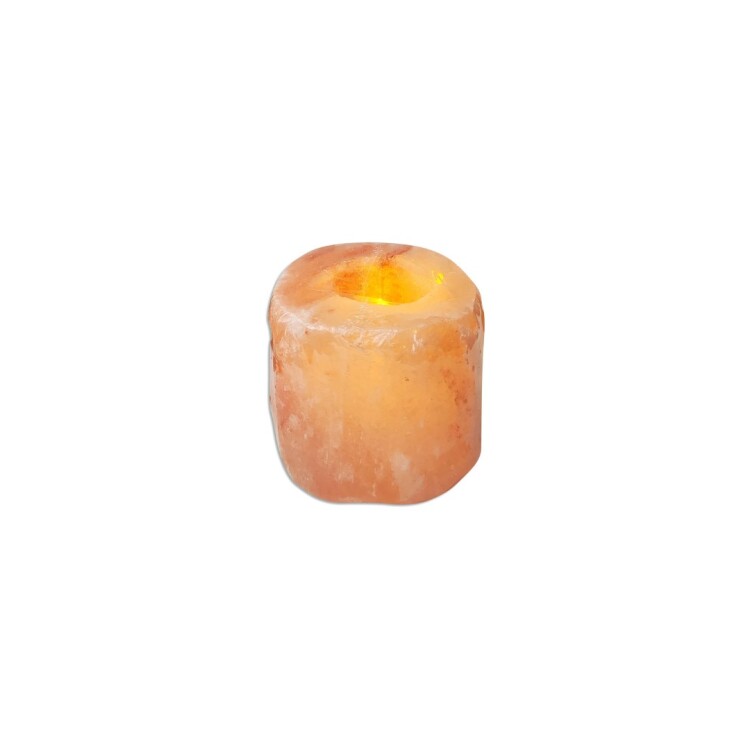 LÁMPARA DE SAL PORTA VELA NARANJA