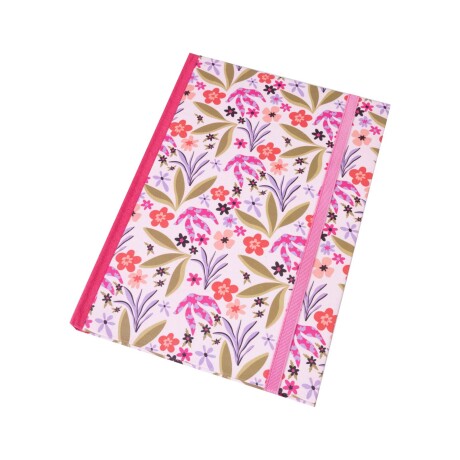 LIBRETA 144 HOJAS PAPEL NARANJA LINO FLORES