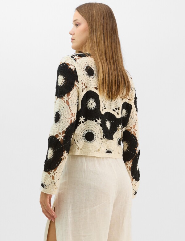 Buzo Crochet NEGRO/CRUDO