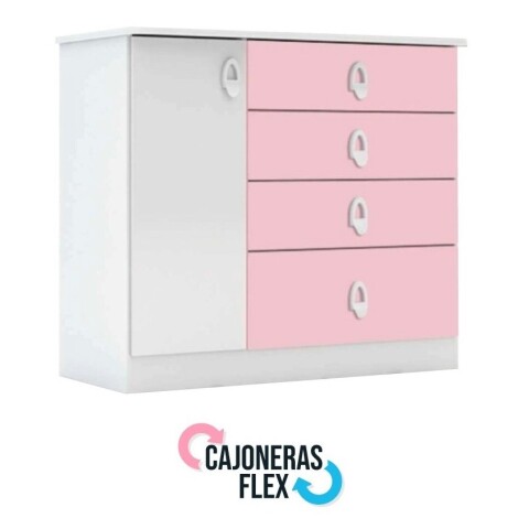 Cómoda Infantil 4 Cajones 1 Puerta Mdp opcion rosa/celeste Cómoda Infantil 4 Cajones 1 Puerta Mdp Opcion Rosa/celeste