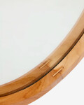 Espejo Magda de madera maciza de teca con acabado natural Ø 40 x 60 cm