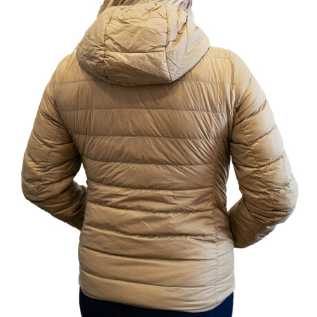 Uzspace Campera Dama Capucha Liviana Fácil Guardado Beige