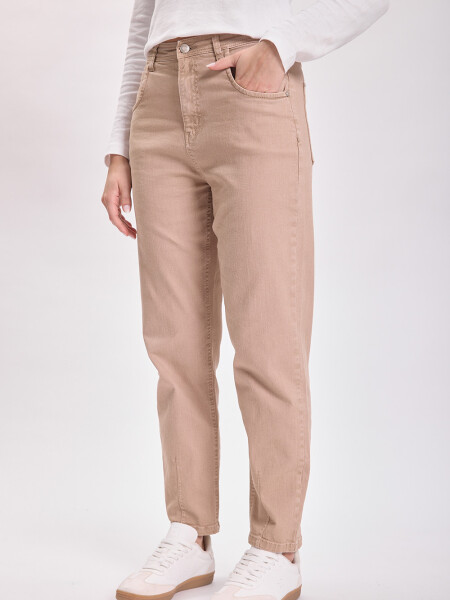 Pantalón jean carrot Beige