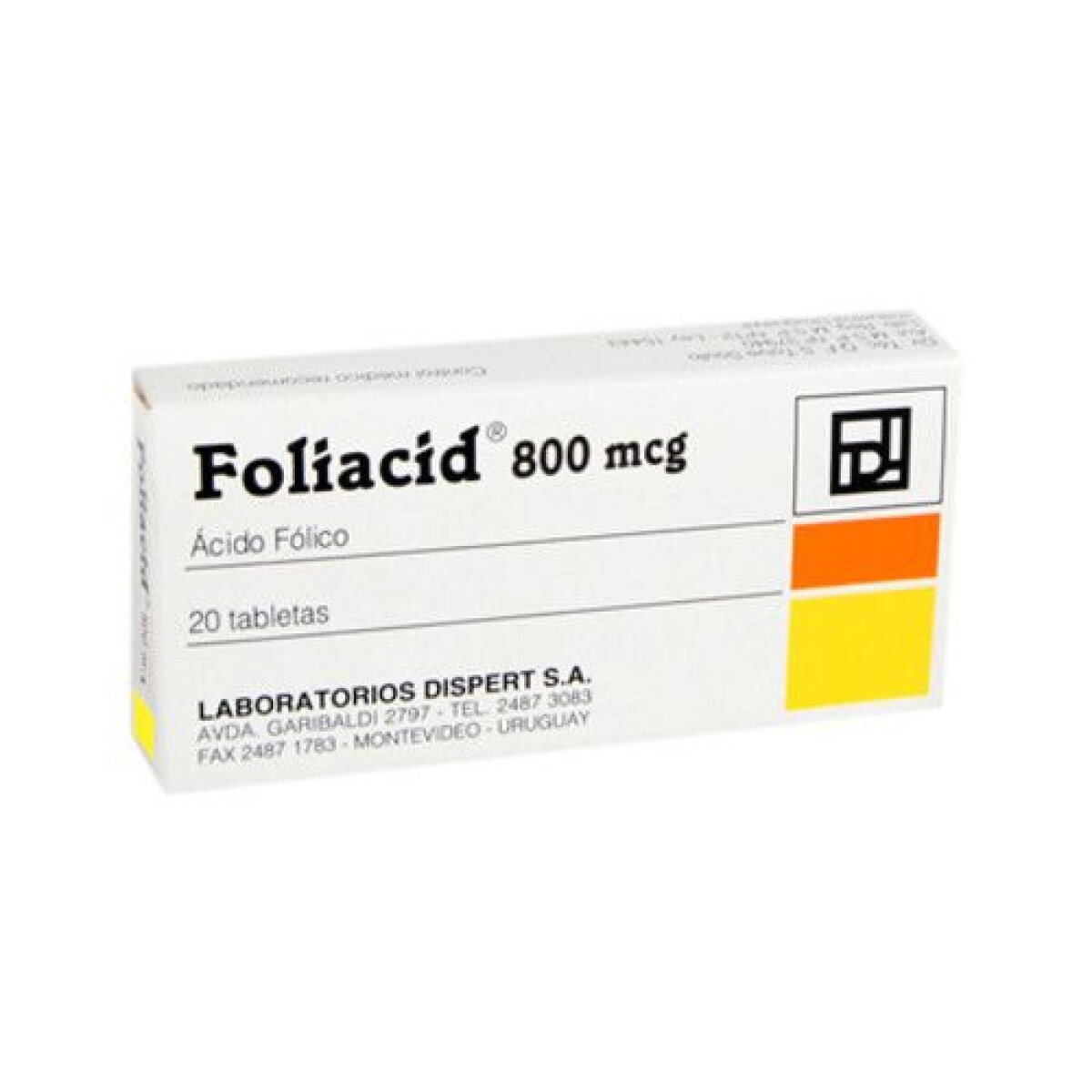 Foliacid 800mg x 20 Comprimidos – Ácido fólico / Suplemento vitamínico