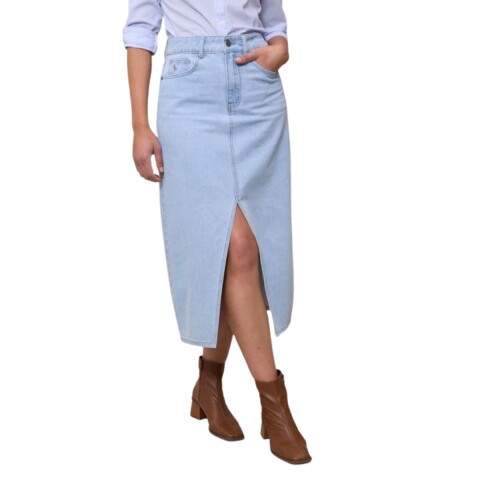 FALDA LARGA AUDINO S-XXXL AZUL CLARO